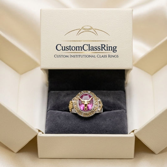 Custom Chicago School Silver Class Ring