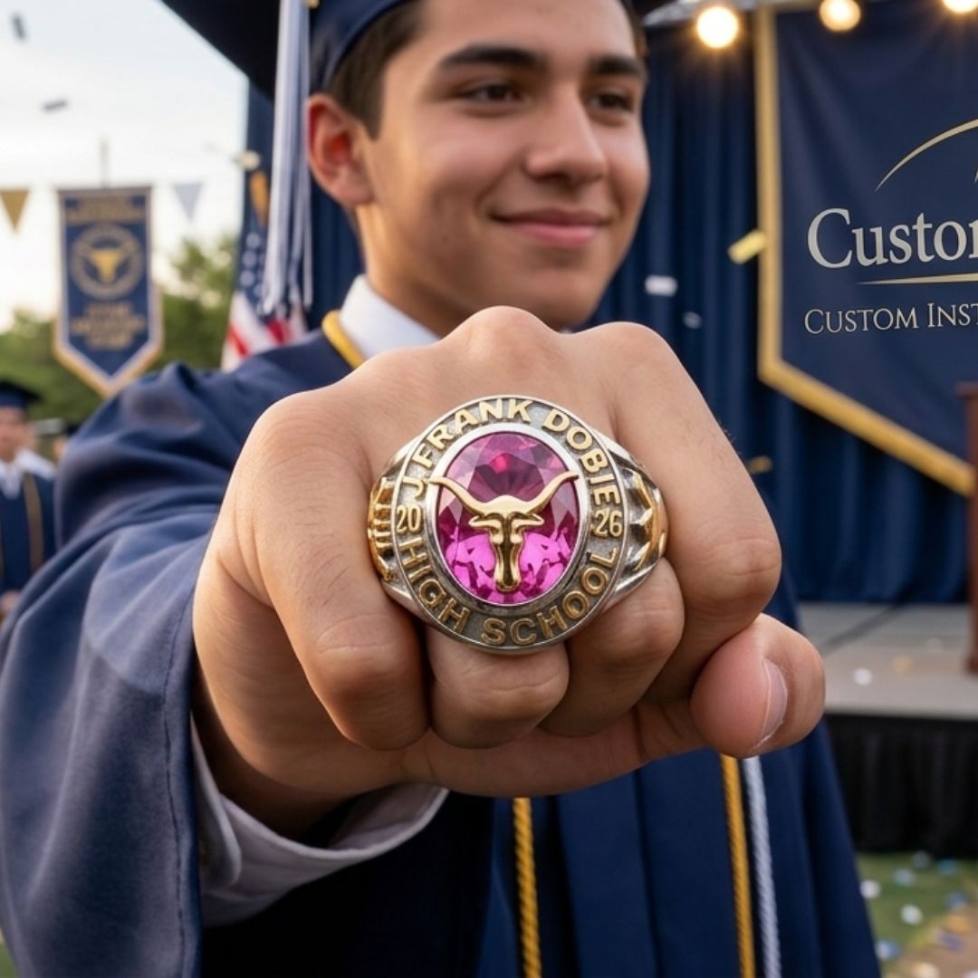 Custom Chicago School Silver Class Ring