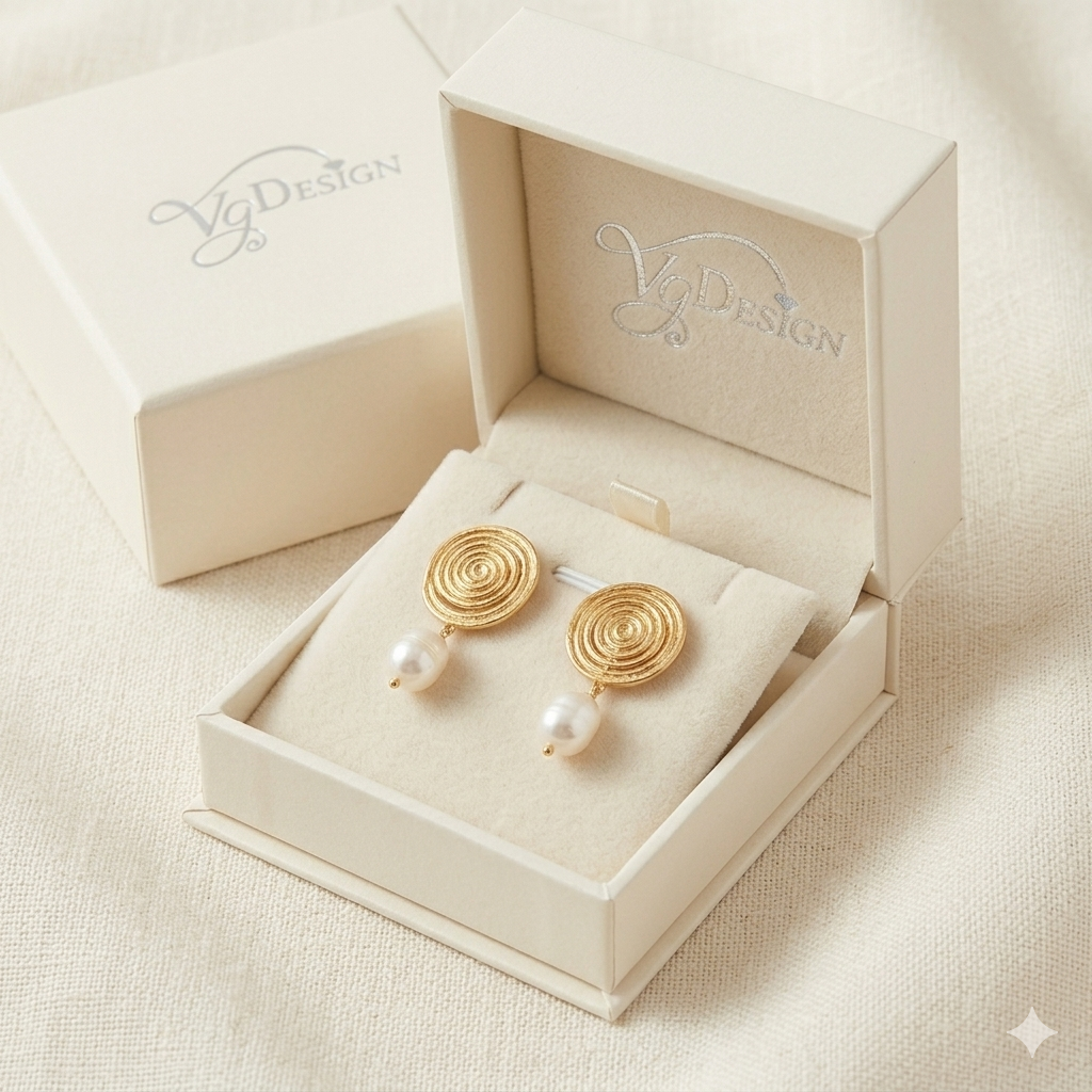 Fashion Spiral Pearl Drop Earrings