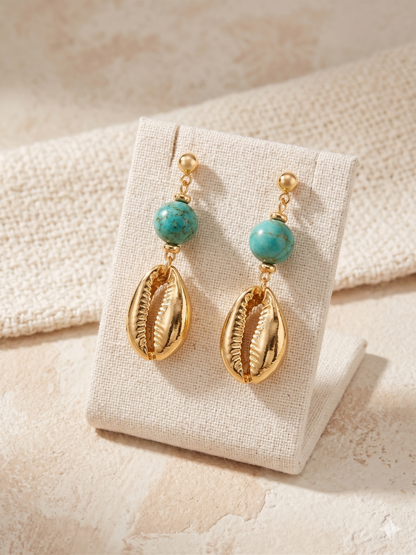 Fashion Turquoise Shell Drop Earrings