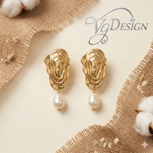 Fashion Sculpted Pearl Drop Earrings