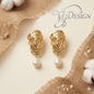 Fashion Sculpted Pearl Drop Earrings