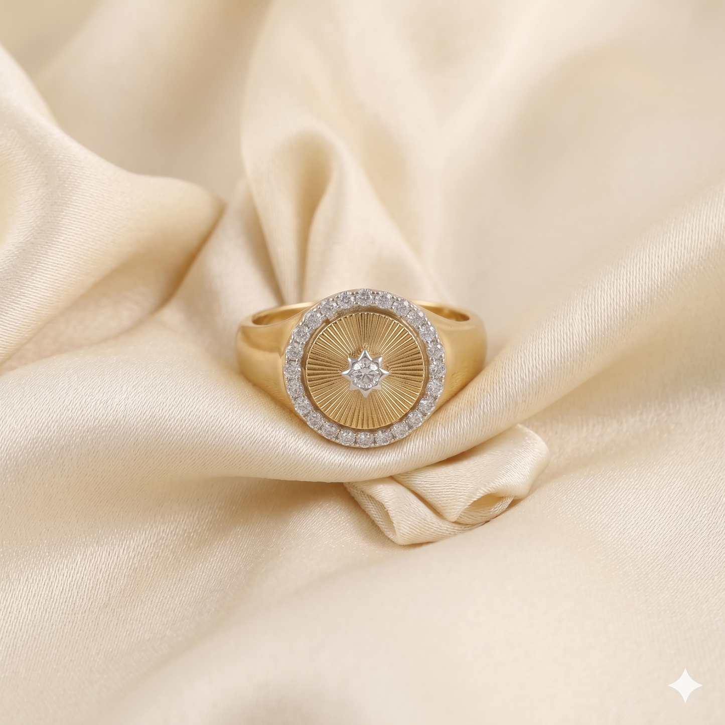 Radiant Halo Moissanite Fashion Ring – Gold Tone