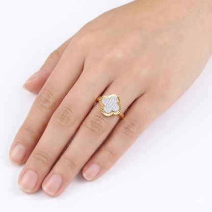 Clover Halo Moissanite Fashion Ring – Gold Tone
