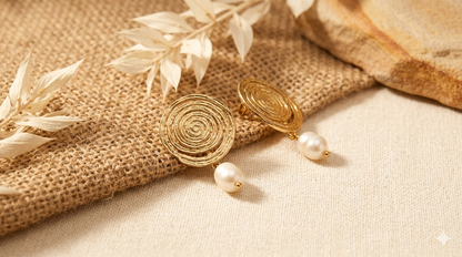 Fashion Spiral Pearl Drop Earrings