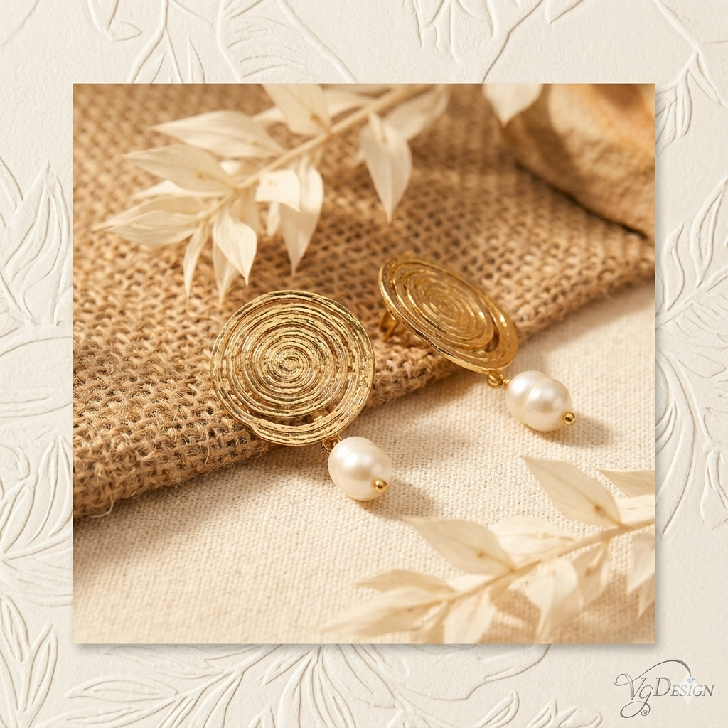 Fashion Spiral Pearl Drop Earrings