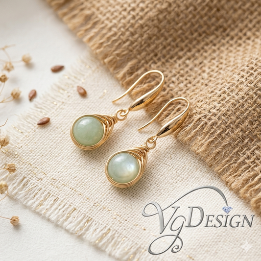 Fashion Green Stone Drop Earrings