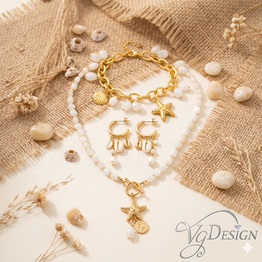 Coastal Charm Fashion Jewelry Set – Necklace, Bracelet & Earrings