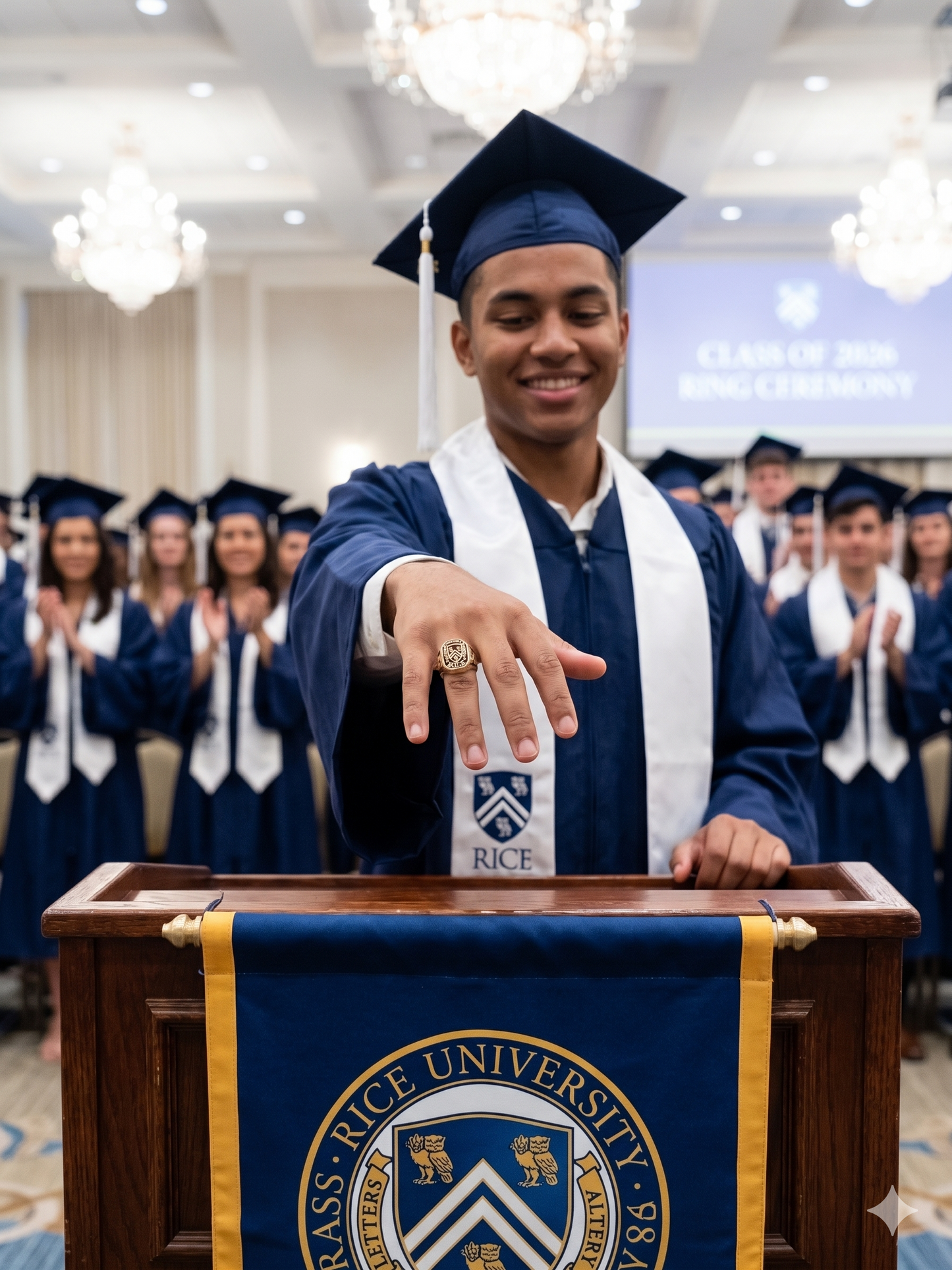 Custom University Heritage Silver Class Ring