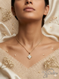 Clover Halo Moissanite Pendant Necklace – Gold Tone