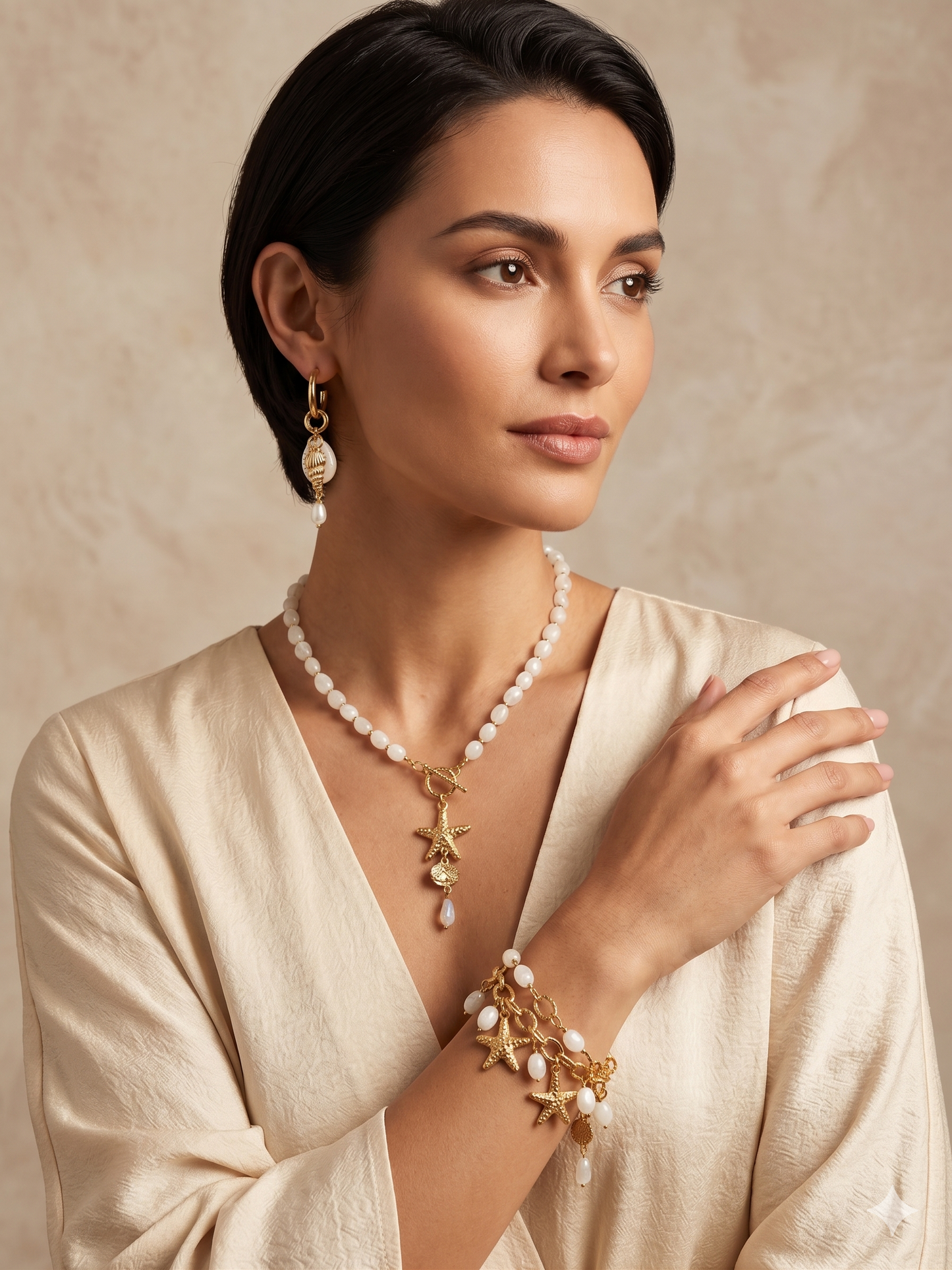 Coastal Charm Fashion Jewelry Set – Necklace, Bracelet & Earrings