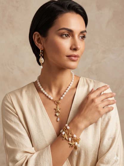 Coastal Charm Fashion Jewelry Set – Necklace, Bracelet & Earrings