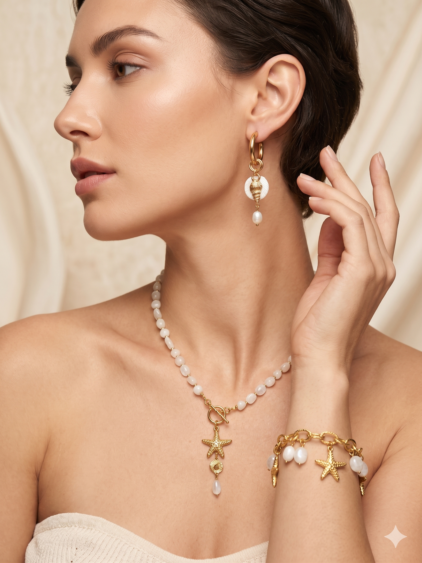 Coastal Charm Fashion Jewelry Set – Necklace, Bracelet & Earrings