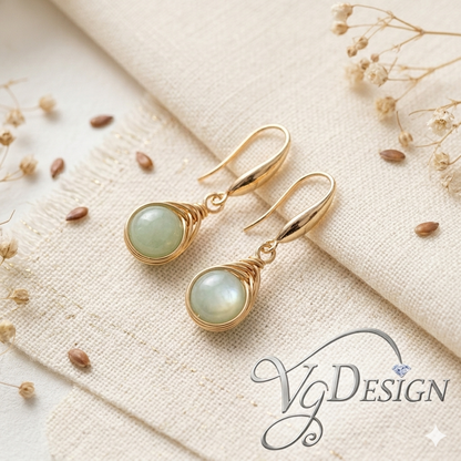 Fashion Green Stone Drop Earrings