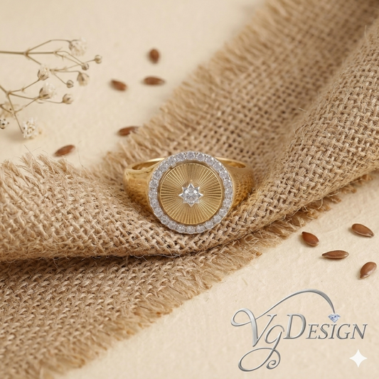 Radiant Halo Moissanite Fashion Ring – Gold Tone