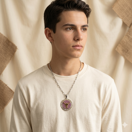 Custom Frank Dobie School Silver Ring Pendant
