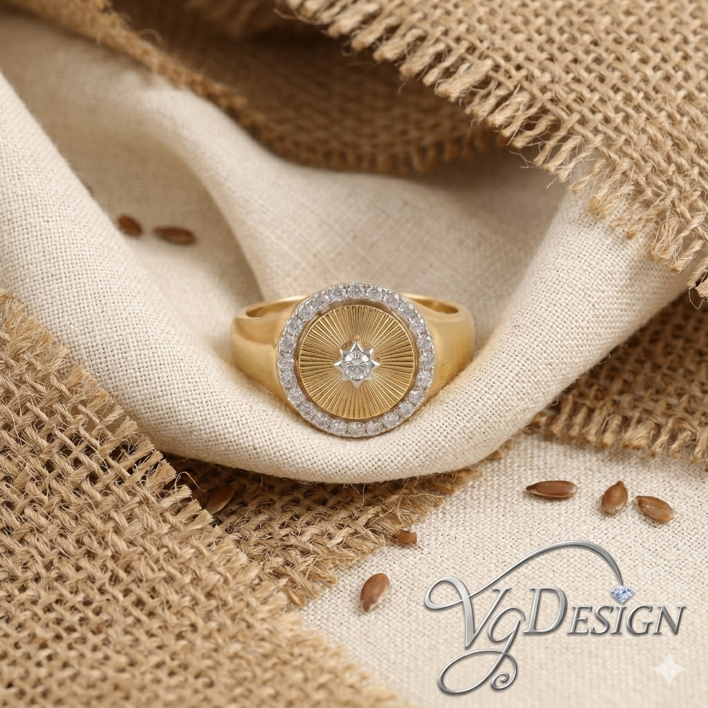 Radiant Halo Moissanite Fashion Ring – Gold Tone