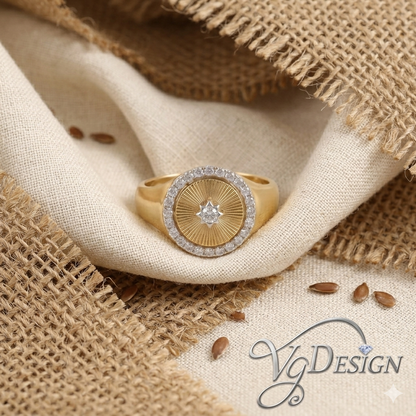 Radiant Halo Moissanite Fashion Ring – Gold Tone