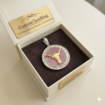 Custom Frank Dobie School Silver Ring Pendant