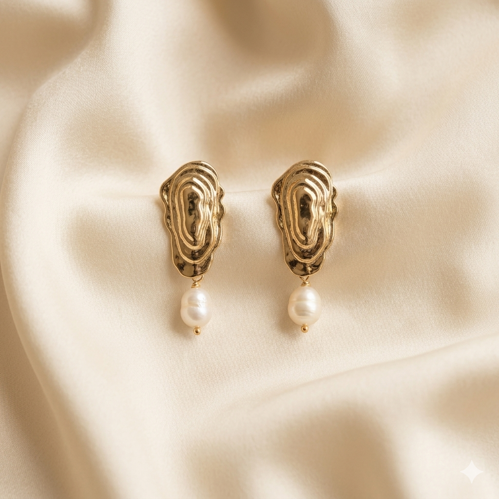 Fashion Sculpted Pearl Drop Earrings