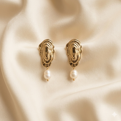 Fashion Sculpted Pearl Drop Earrings