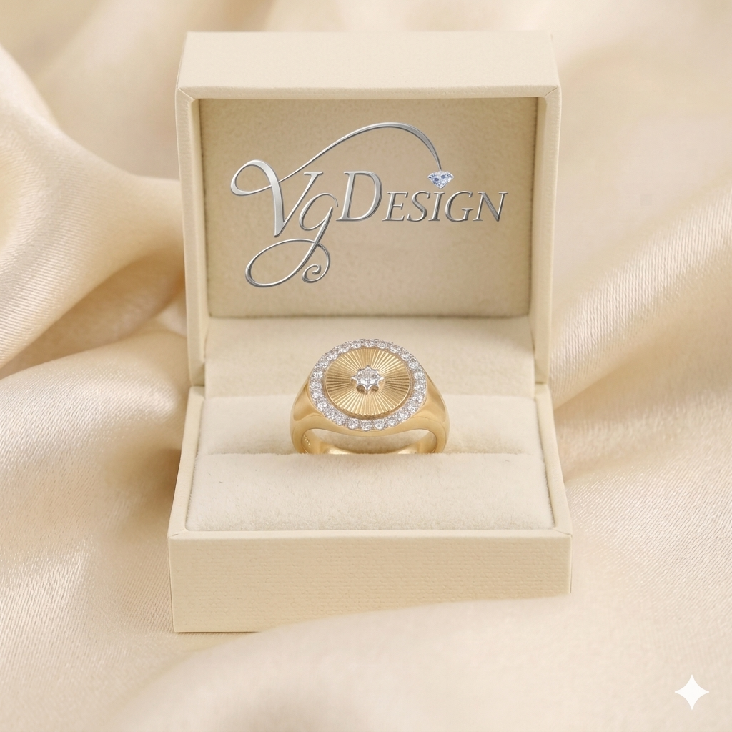 Radiant Halo Moissanite Fashion Ring – Gold Tone