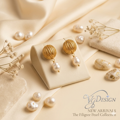 Fashion Textured Pearl Drop Earrings