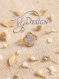Clover Halo Moissanite Fashion Ring – Gold Tone