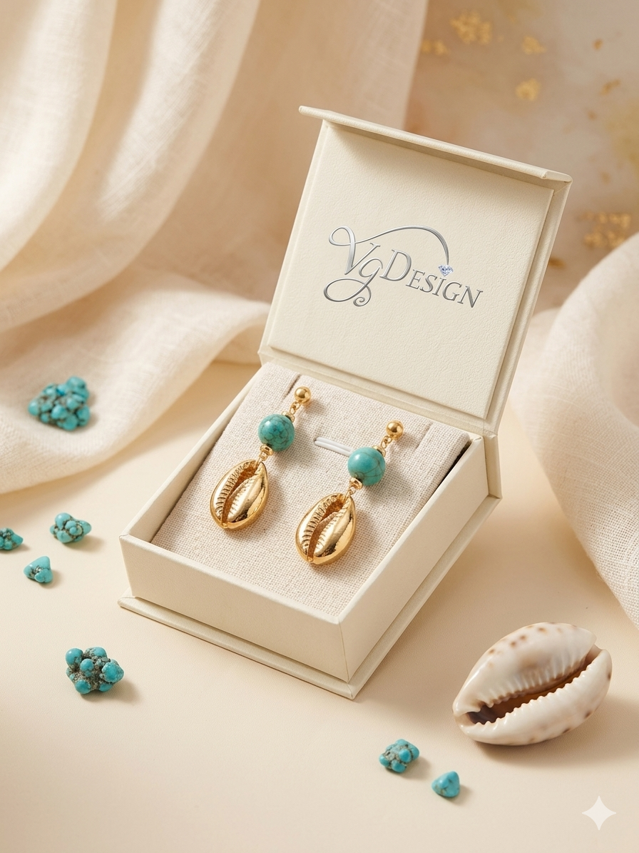 Fashion Turquoise Shell Drop Earrings