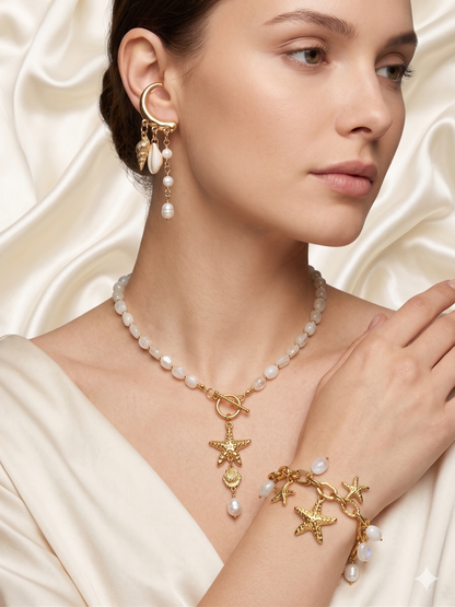 Coastal Charm Fashion Jewelry Set – Necklace, Bracelet & Earrings