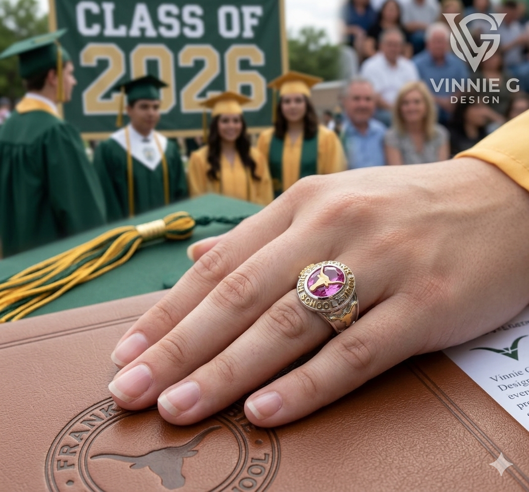 Custom Chicago School Silver Class Ring