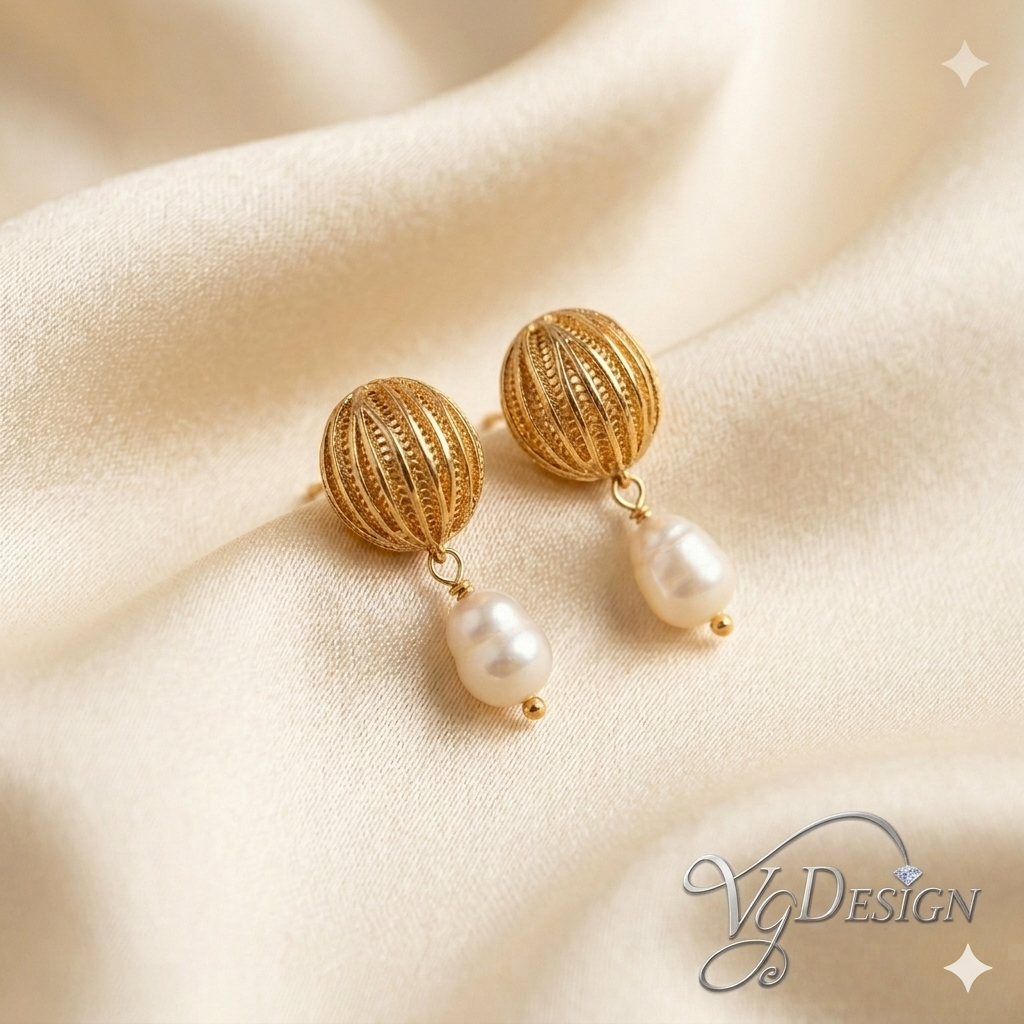 Fashion Textured Pearl Drop Earrings