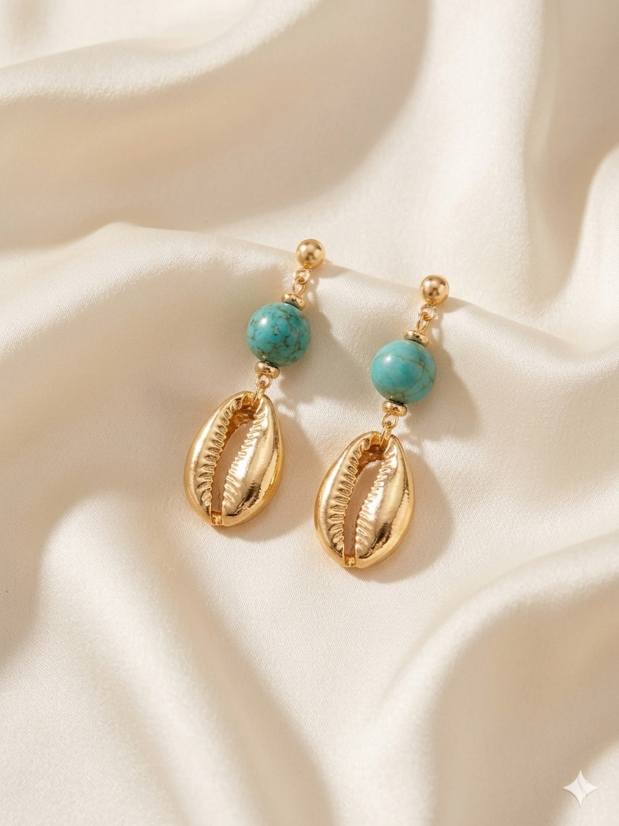 Fashion Turquoise Shell Drop Earrings