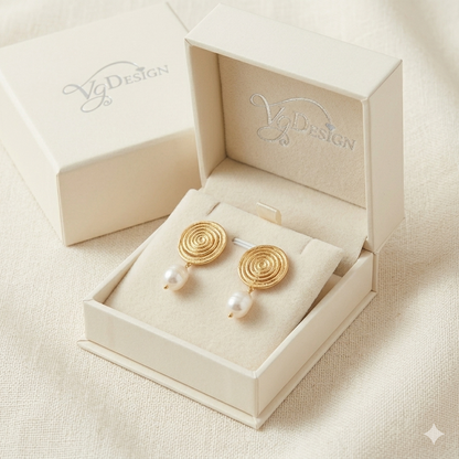 Fashion Spiral Pearl Drop Earrings