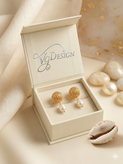Fashion Textured Pearl Drop Earrings