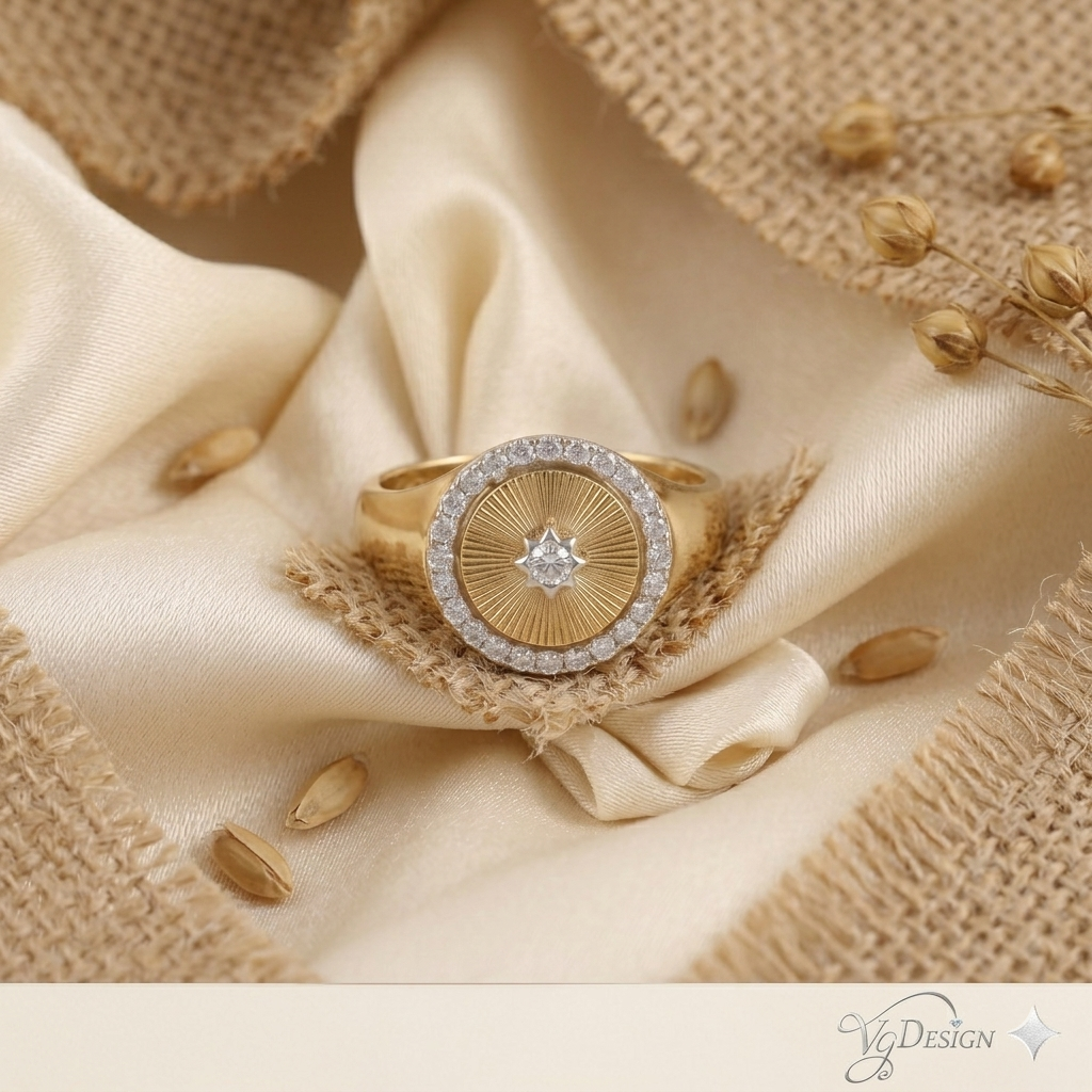 Radiant Halo Moissanite Fashion Ring – Gold Tone